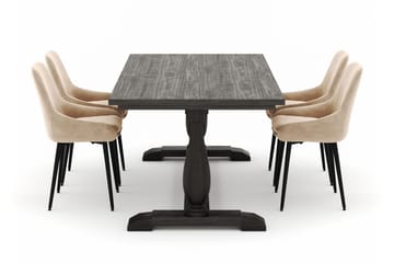 Dijon Matgrupp 200x100cm med 4 Alsarp Matstolar - Brun - Products - Möbler - Bord & matgrupp - Matgrupp