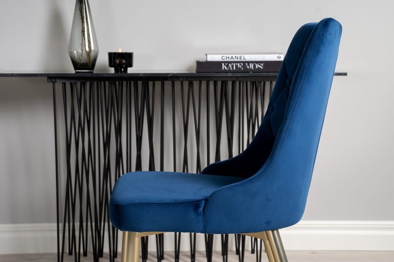 Dipp Matgrupp 115 cm Rund med 4 Velvet stolar - Svart - Products - Möbler - Bord & matgrupp - Matgrupp