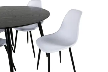 Dipp Matgrupp 115 cm Rund med 4 Polar stolar - Svart - Products - Möbler - Bord & matgrupp - Matgrupp