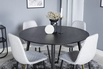 Dipp Matgrupp 115 cm Rund med 4 Polar stolar - Svart/Guld - Products - Möbler - Bord & matgrupp - Matgrupp