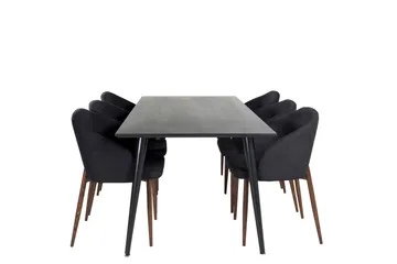 Dipp Matgrupp 180 cm Rektangulär med 6 Arch stolar - Svart - Products - Möbler - Bord & matgrupp - Matgrupp