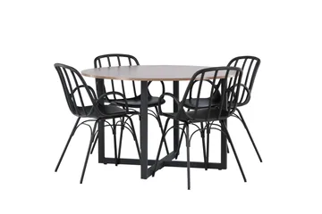 Durango Matgrupp 120 cm Rund med 4 Dyrön Stolar - Valnöt - Products - Möbler - Bord & matgrupp - Matgrupp