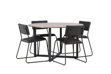 Durango Matgrupp 120 cm Rund med 4 Kenth Stolar - Valnöt - Products - Möbler - Bord & matgrupp - Matgrupp