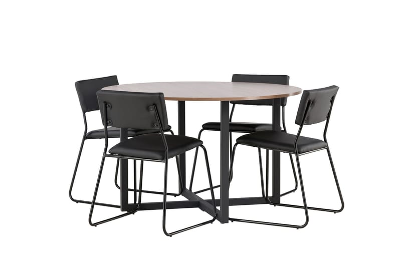 Durango Matgrupp 120 cm Rund med 4 Kenth Stolar - Valnöt - Products - Möbler - Bord & matgrupp - Matgrupp