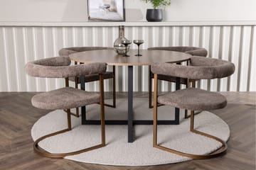 Durango Matgrupp 120 cm Rund med 4 Morning Stolar - Valnöt - Products - Möbler - Bord & matgrupp - Matgrupp