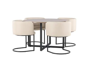 Durango Matgrupp 120 cm Rund med 4 Simrishamn Stolar - Valnöt - Products - Möbler - Bord & matgrupp - Matgrupp