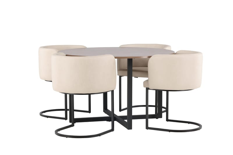 Durango Matgrupp 120 cm Rund med 4 Simrishamn Stolar - Valnöt - Products - Möbler - Bord & matgrupp - Matgrupp