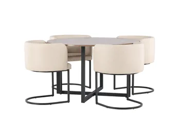 Durango Matgrupp 120 cm Rund med 4 Simrishamn Stolar - Valnöt - Products - Möbler - Bord & matgrupp - Matgrupp