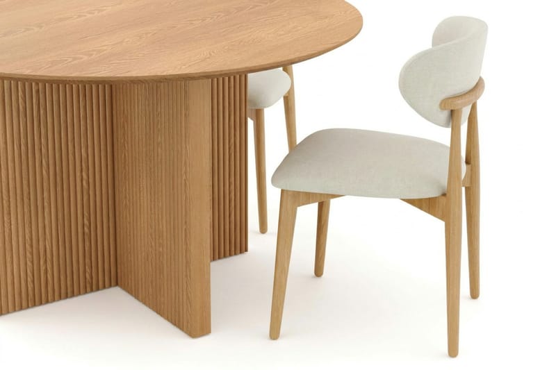 Edda Matgrupp runt 130 cm Ek med 6 Molly Matstolar - Ek - Products - Möbler - Bord & matgrupp - Matgrupp