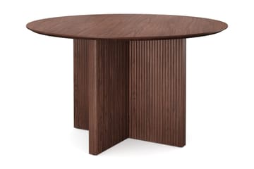 Edda Runt Matbord 130cm Fanér, Valnöt