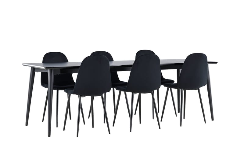 Ellis Matgrupp 230 cm Rektangulär med 6 Polar stolar - Svart/Svart - Products - Möbler - Bord & matgrupp - Matgrupp