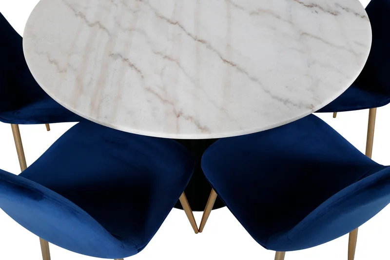 Estelle Matgrupp 106 cm Rund med 6 Polar stolar - Svart - Products - Möbler - Bord & matgrupp - Matgrupp