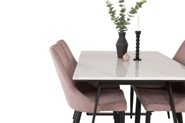 Estelle Matgrupp 140 cm Rektangulär med 4 Leone stolar - Svart - Products - Möbler - Bord & matgrupp - Matgrupp