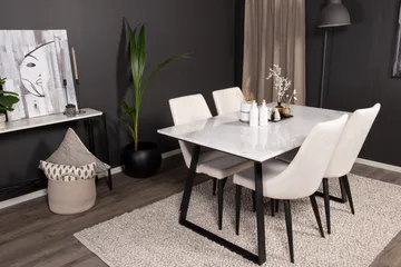 Estelle Matgrupp 140 cm Rektangulär med 4 Leone stolar - Svart - Products - Möbler - Bord & matgrupp - Matgrupp