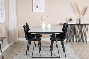 Estelle Matgrupp 140 cm Rektangulär med 4 Polar stolar - Svart - Products - Möbler - Bord & matgrupp - Matgrupp