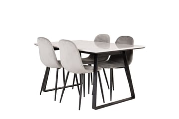 Estelle Matgrupp 140 cm Rektangulär med 4 Polar stolar - Svart - Products - Möbler - Bord & matgrupp - Matgrupp
