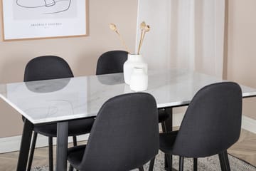 Estelle Matgrupp 140 cm Rektangulär med 4 Polar stolar - Svart - Products - Möbler - Bord & matgrupp - Matgrupp