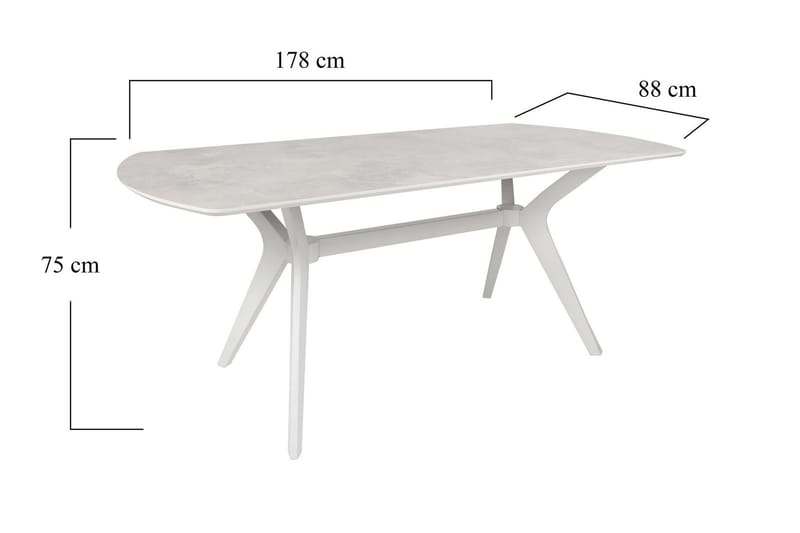 Frascone Matbord 180x75x180 cm - Vit - Products - Möbler - Bord & matgrupp - Matbord & köksbord