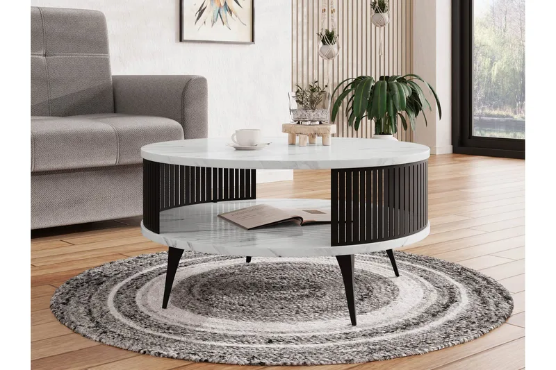 Galia Soffbord 75 cm - Svart/Vit - Products - Möbler - Bord & matgrupp - Soffbord