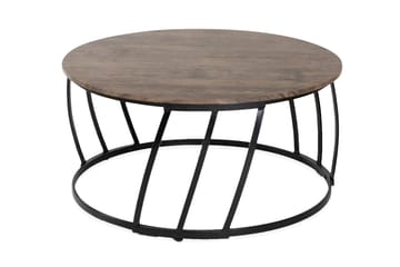 Geanne Soffbord 91 cm Runt Antikmönstrad - Brun/Svart - Products - Möbler - Bord & matgrupp - Soffbord