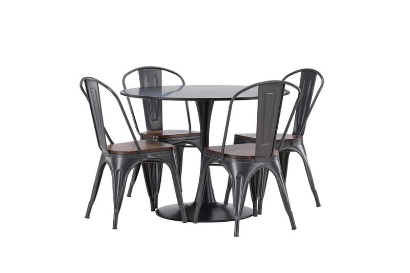 Glade Matgrupp 100 cm Rund med 4 Tempe stolar - Mörkgrå - Products - Möbler - Bord & matgrupp - Matgrupp