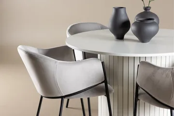 Härön Matgrupp 110 cm Rund med 4 Evelina stolar - Vit/Grå - Products - Möbler - Bord & matgrupp - Matgrupp