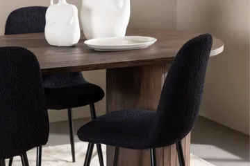 Härön Matgrupp 200 cm Oval med 4 Polar stolar - Mocca/Svart - Products - Möbler - Bord & matgrupp - Matgrupp