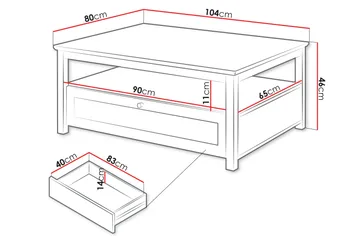 Hammerdal Soffbord 104 cm - Vit/Ek - Products - Möbler - Bord & matgrupp - Soffbord