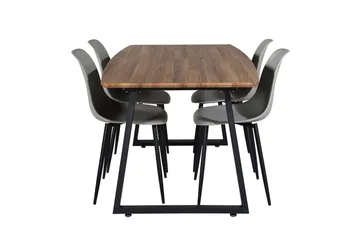 Inca Matgrupp 160 cm Rektangulär med 4 Polar stolar - Svart - Products - Möbler - Bord & matgrupp - Matgrupp