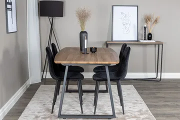 Inca Matgrupp 160 cm Rektangulär med 4 Polar stolar - Svart - Products - Möbler - Bord & matgrupp - Matgrupp
