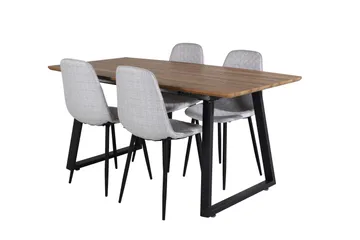 Inca Matgrupp 160 cm Rektangulär med 4 Polar stolar - Svart - Products - Möbler - Bord & matgrupp - Matgrupp