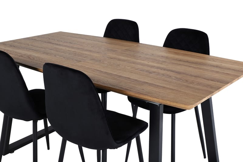Inca Matgrupp 160 cm Rektangulär med 4 Polar stolar - Svart - Products - Möbler - Bord & matgrupp - Matgrupp
