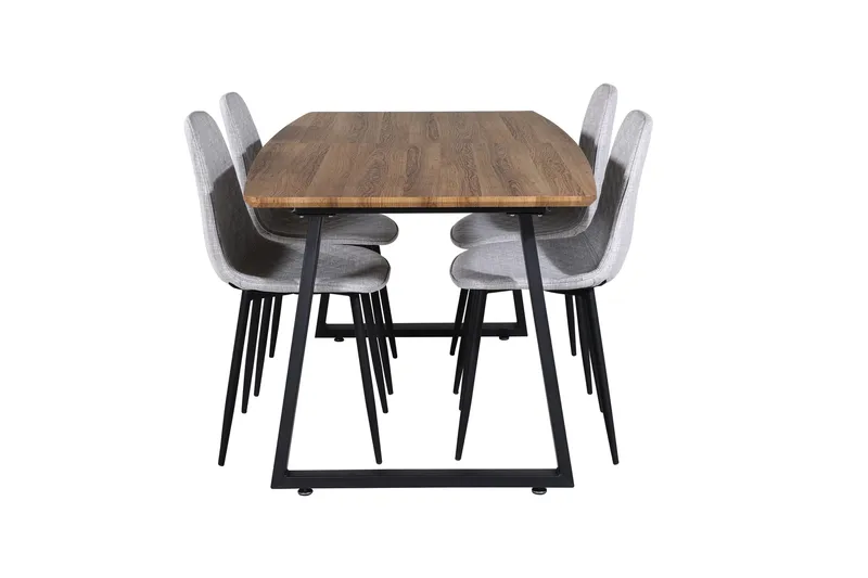Inca Matgrupp 160 cm Rektangulär med 4 Polar stolar - Svart - Products - Möbler - Bord & matgrupp - Matgrupp