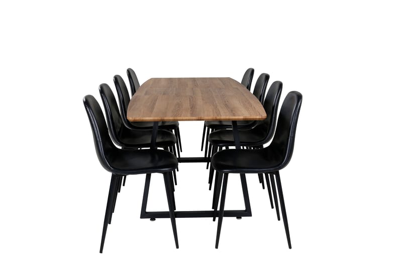 Inca Matgrupp 160 cm Rektangulär med 8 Polar stolar - Svart - Products - Möbler - Bord & matgrupp - Matgrupp