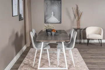 Inca Matgrupp Förlängningsbar 160 cm Rektangulär med 4 Polar stolar - Ljusgrå - Products - Möbler - Bord & matgrupp - Matgrupp