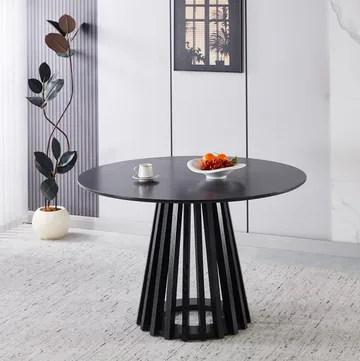 Inez runt matbord Ø120 cm - Svartbetsad ek - Svartbetsad ek - Products - Möbler - Bord & matgrupp - Matbord & köksbord