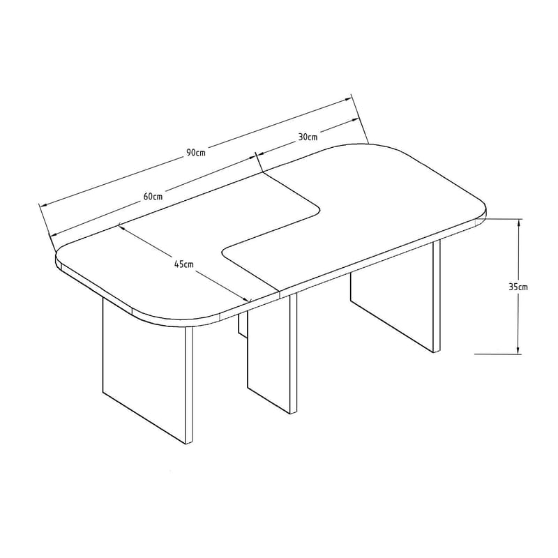 Iris Soffbordsset 90x35x45 cm - Antracit - Products - Möbler - Bord & matgrupp - Soffbord