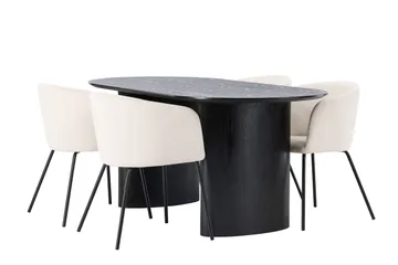 Isolde Matgrupp 180 cm Oval med 4 Berit stolar - Beige - Products - Möbler - Bord & matgrupp - Matgrupp