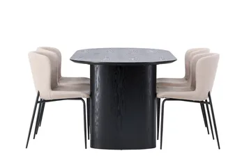 Isolde Matgrupp 180 cm Oval med 4 Modesto stolar - Beige - Products - Möbler - Bord & matgrupp - Matgrupp