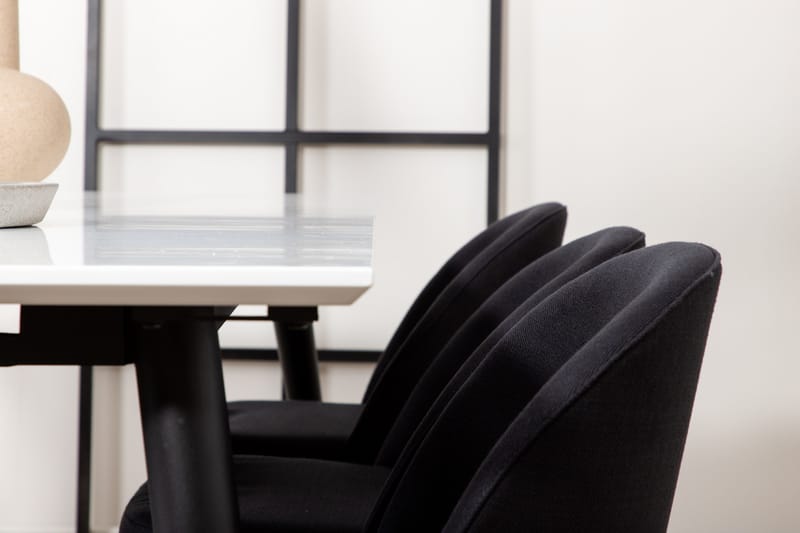 Jimmy Matgrupp 195 cm Rektangulär med 6 Velvet stolar - Svart - Products - Möbler - Bord & matgrupp - Matgrupp