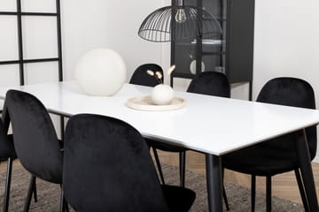 Jimmy Matgrupp 195 cm Rektangulär med 6 Polar stolar - Svart - Products - Möbler - Bord & matgrupp - Matgrupp