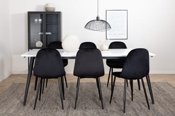 Jimmy Matgrupp 195 cm Rektangulär med 6 Polar stolar - Svart - Products - Möbler - Bord & matgrupp - Matgrupp