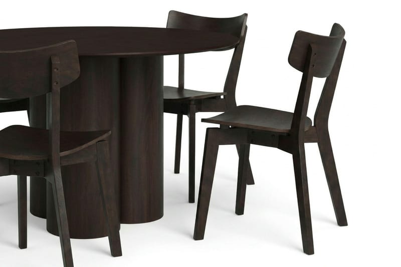Juno Matgrupp 130 cm runt i Rökt Ek med 6 Amelia Matstolar - Rökt Ek - Products - Möbler - Bord & matgrupp - Matgrupp