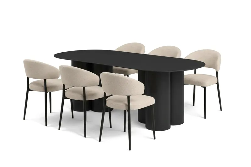Beige/Svart - Svart