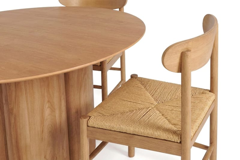 Juno Matgrupp runt 110 cm Ek med 4 Malte Matstolar - Products - Möbler - Bord & matgrupp - Matgrupp