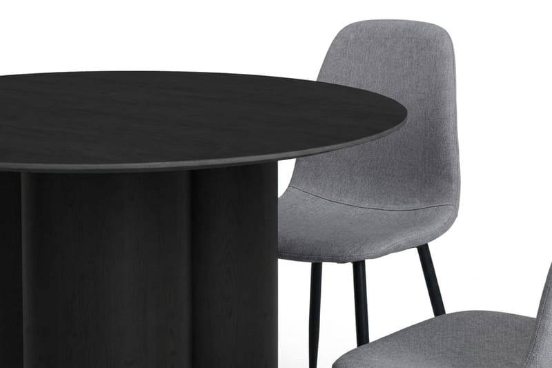 Juno Matgrupp runt 110 cm Svart med 4 Nibe Matstolar - Svart - Products - Möbler - Bord & matgrupp - Matgrupp