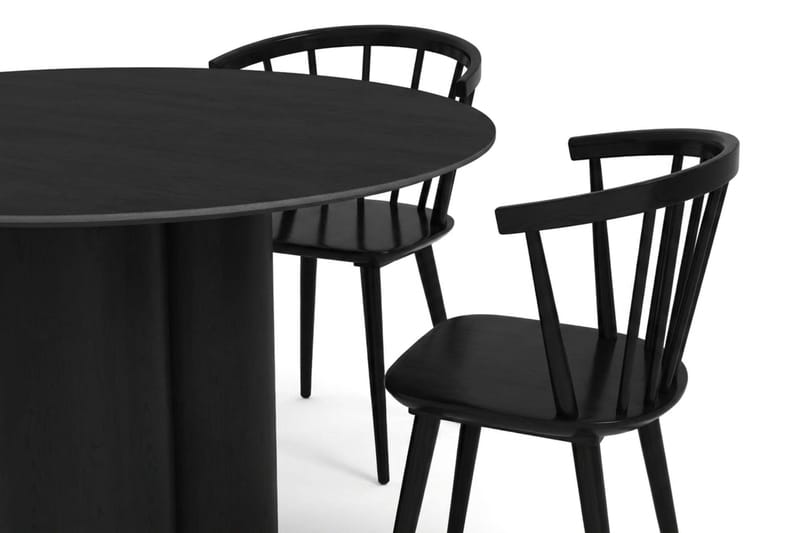 Juno Matgrupp runt 110 cm Svart med 4 Tyrö Matstolar - Svart - Products - Möbler - Bord & matgrupp - Matgrupp