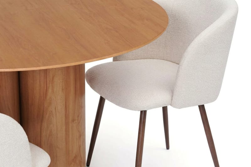 Juno Matgrupp runt 130 cm Ek med 6 Greya Matstolar - Ek - Products - Möbler - Bord & matgrupp - Matgrupp