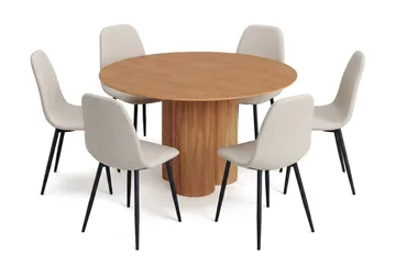 Beige/Svarta metallben - Brun