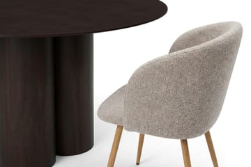 Juno Matgrupp runt 130 cm Rökt Ek med 6 Greya Matstolar - Rökt ek - Products - Möbler - Bord & matgrupp - Matgrupp